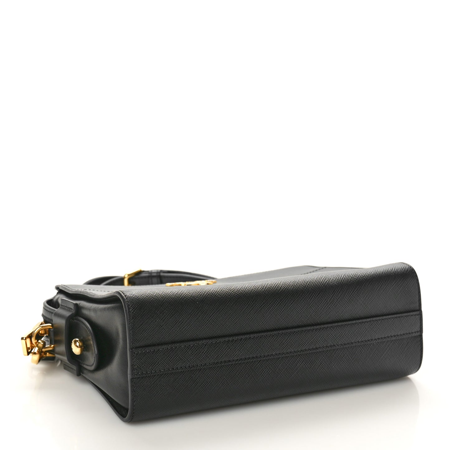 Saffiano City Calfskin Esplanade Crossbody Bag Black