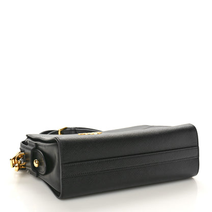 Prada Saffiano City Calfskin Esplanade Crossbody Bag Black 4 of 9