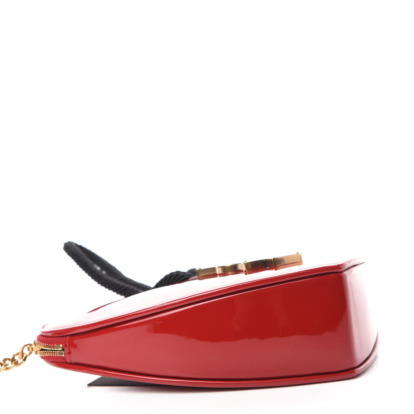Patent Sac Coeur Heart Shaped Clutch Red