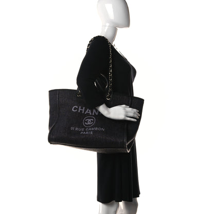 Chanel Woven Straw Raffia Medium Deauville Tote Black 2 of 10