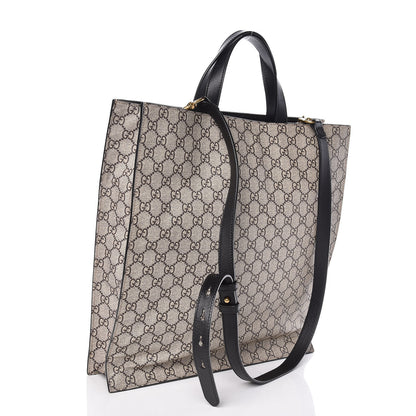 Gucci Soft GG Supreme Monogram Kingsnake Vertical Tote Black 3 of 9