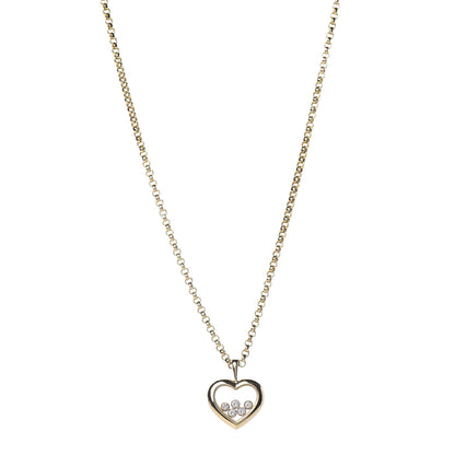 Chopard 18K Yellow Gold 5 Happy Diamonds Icons Heart Pendant Necklace 1 of 8