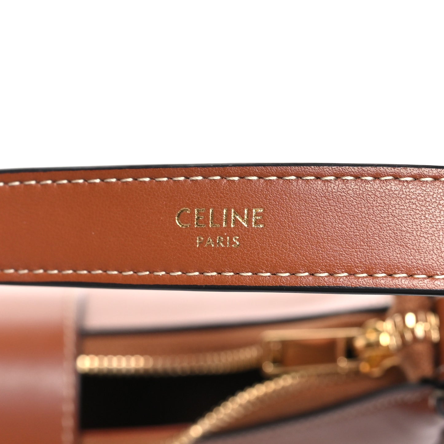 Smooth Calfskin Medium Strap Ava Triomphe Shoulder Bag Tan
