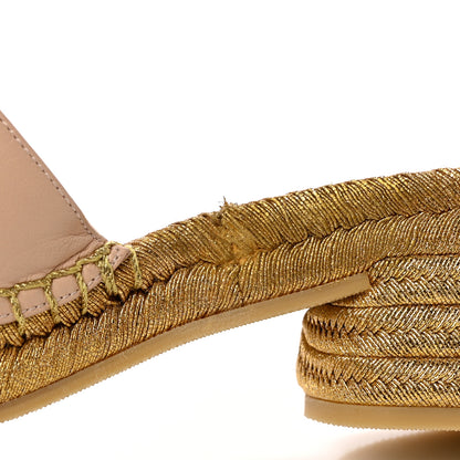 Gucci Malaga Kid Lifford Calfskin GG Mid Heel Slide Sandals 37 Skin Rose Dusty White 11 of 15