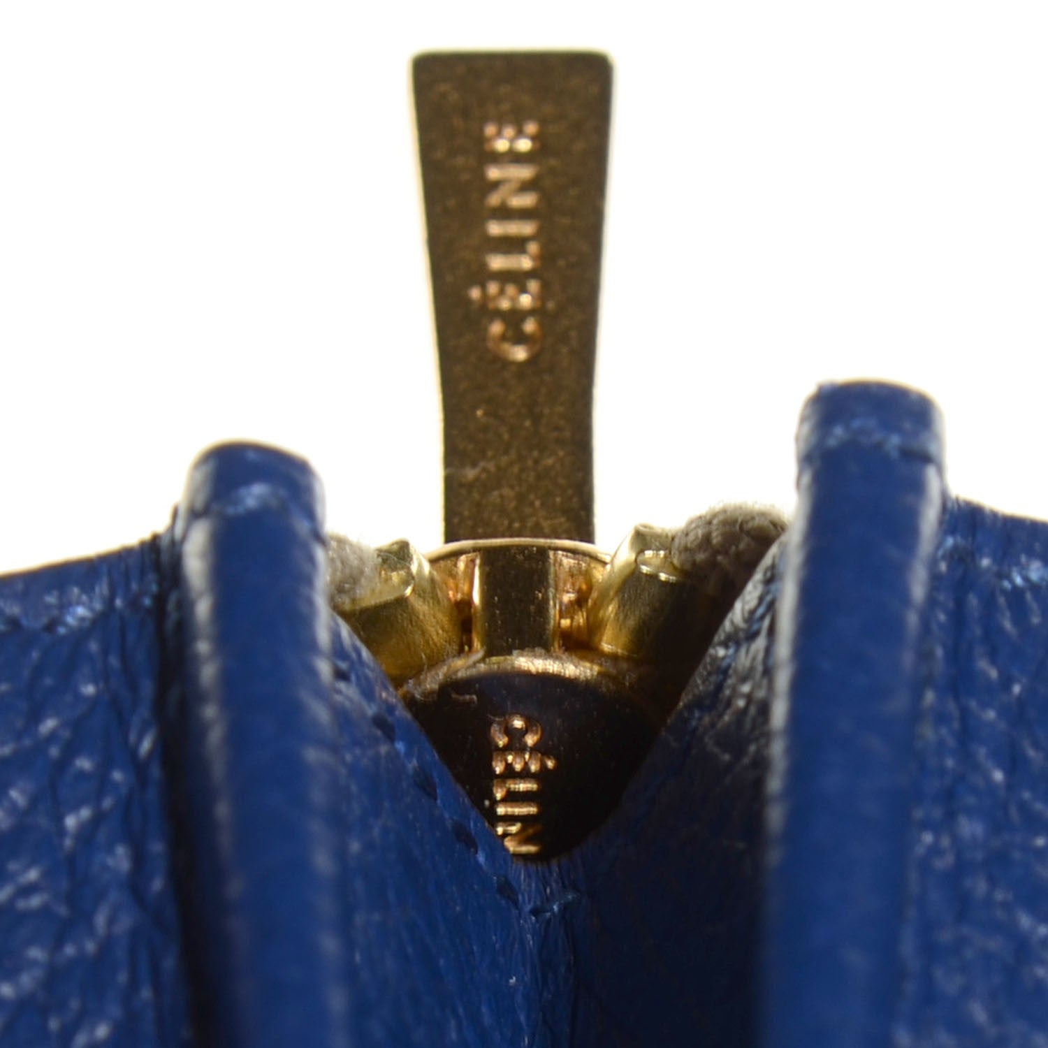 Celine Drummed Calfskin Large Flap Multifunction Wallet Indigo 9 of 9