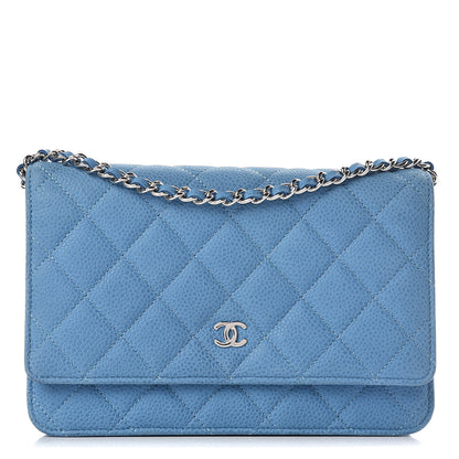 Chanel Iridescent Caviar Quilted Wallet On Chain WOC Blue 1 of 13