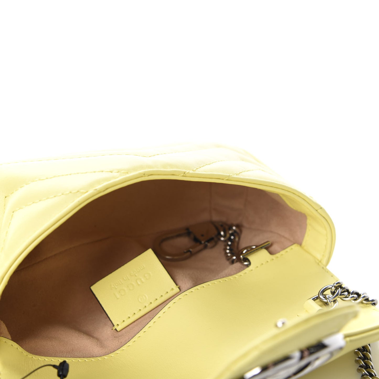 Calfskin Matelasse Super Mini GG Marmont Shoulder Bag Banana
