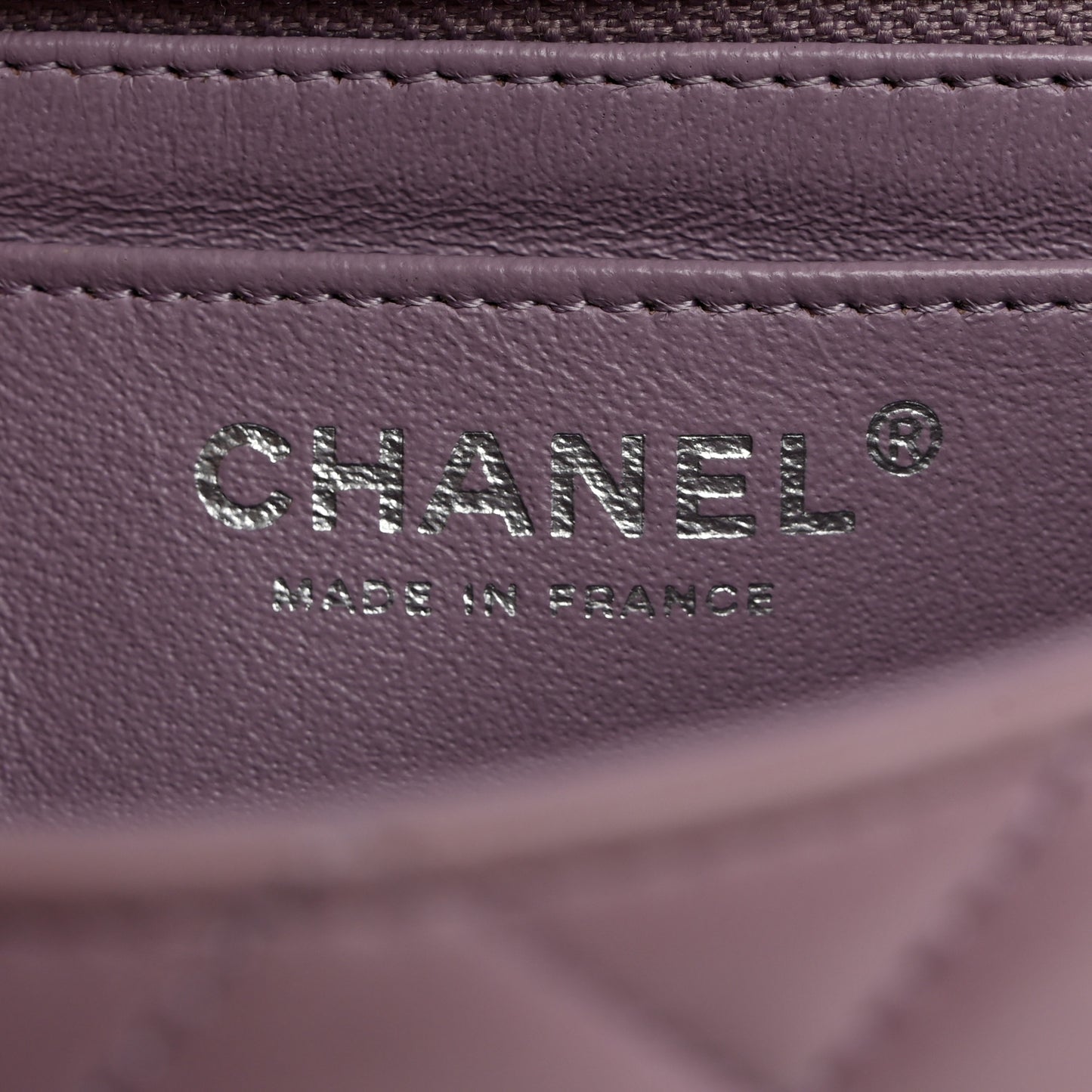 Lambskin Quilted Mini Rectangular Flap Light Purple