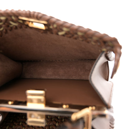 Fendi Vitello King Shiny Nappa Intreccio Petite Peekaboo I SEE U Satchel Gianduia 6 of 11