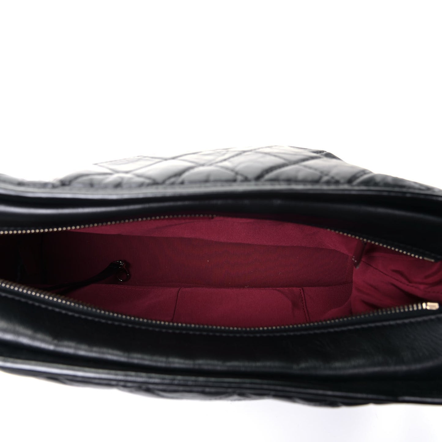 Aged Calfskin Quilted Large Gabrielle Hobo Black