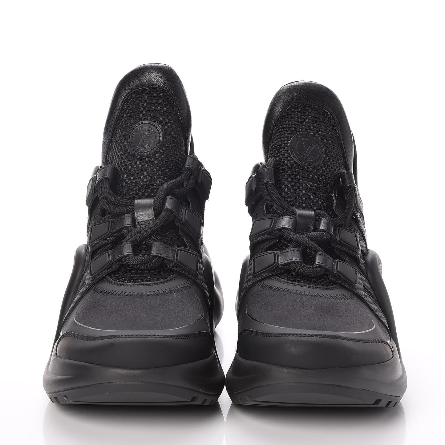 Calfskin Technical Nylon LV Archlight Sneakers 37 Black