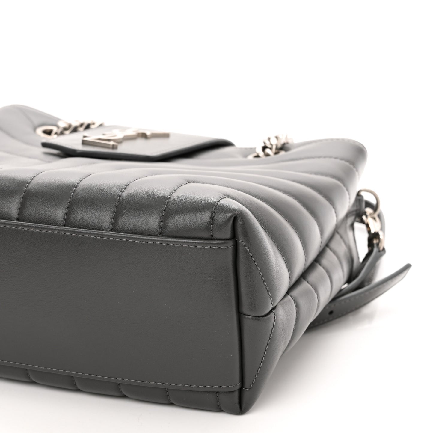 Calfskin Y Quilted Monogram Small Loulou Shopper Grey