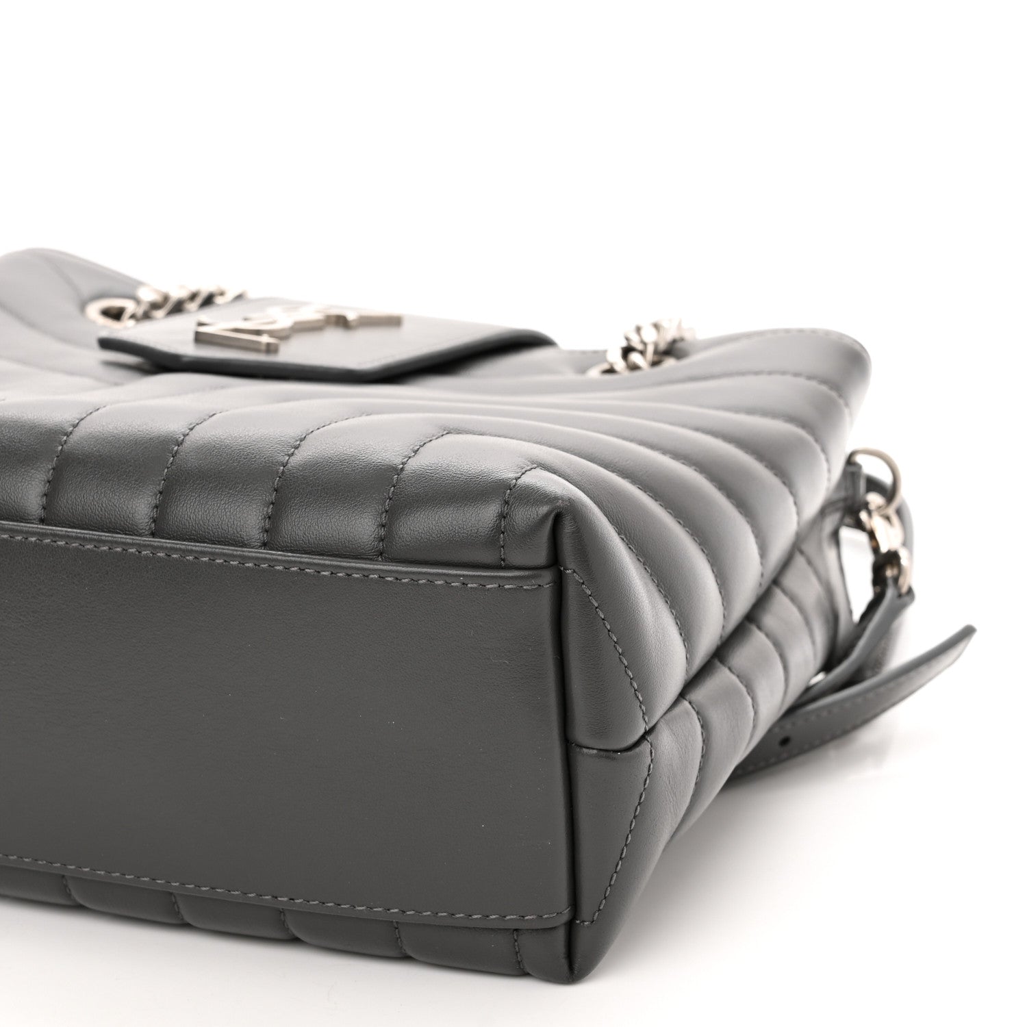 Saint Laurent Calfskin Y Quilted Monogram Small Loulou Shopper Grey 11 of 11