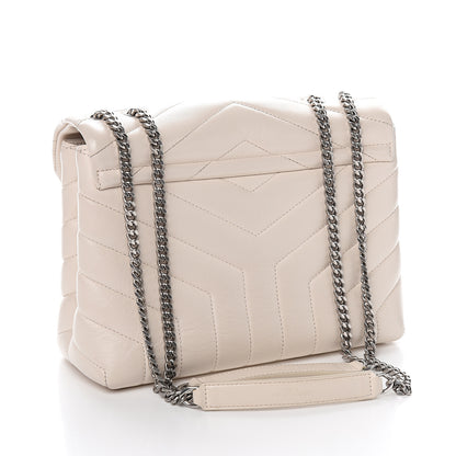 Saint Laurent Calfskin Y Quilted Monogram Small Loulou Chain Satchel Ivory 2 of 9
