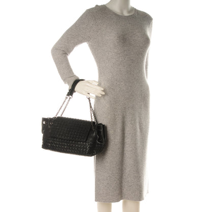 Bottega Veneta Madras Goatskin Intrecciato Small Shoulder Nero Black 2 of 8