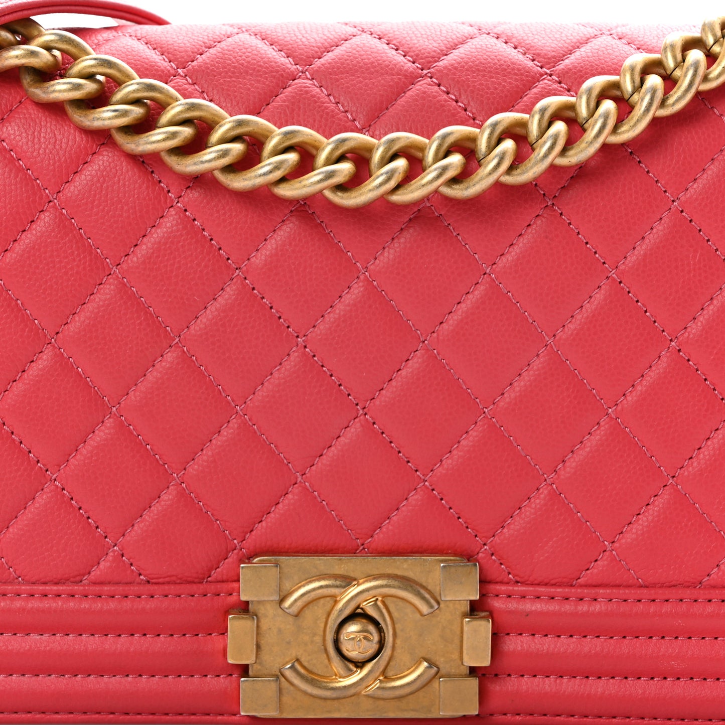Caviar Quilted Medium Boy Flap Pink