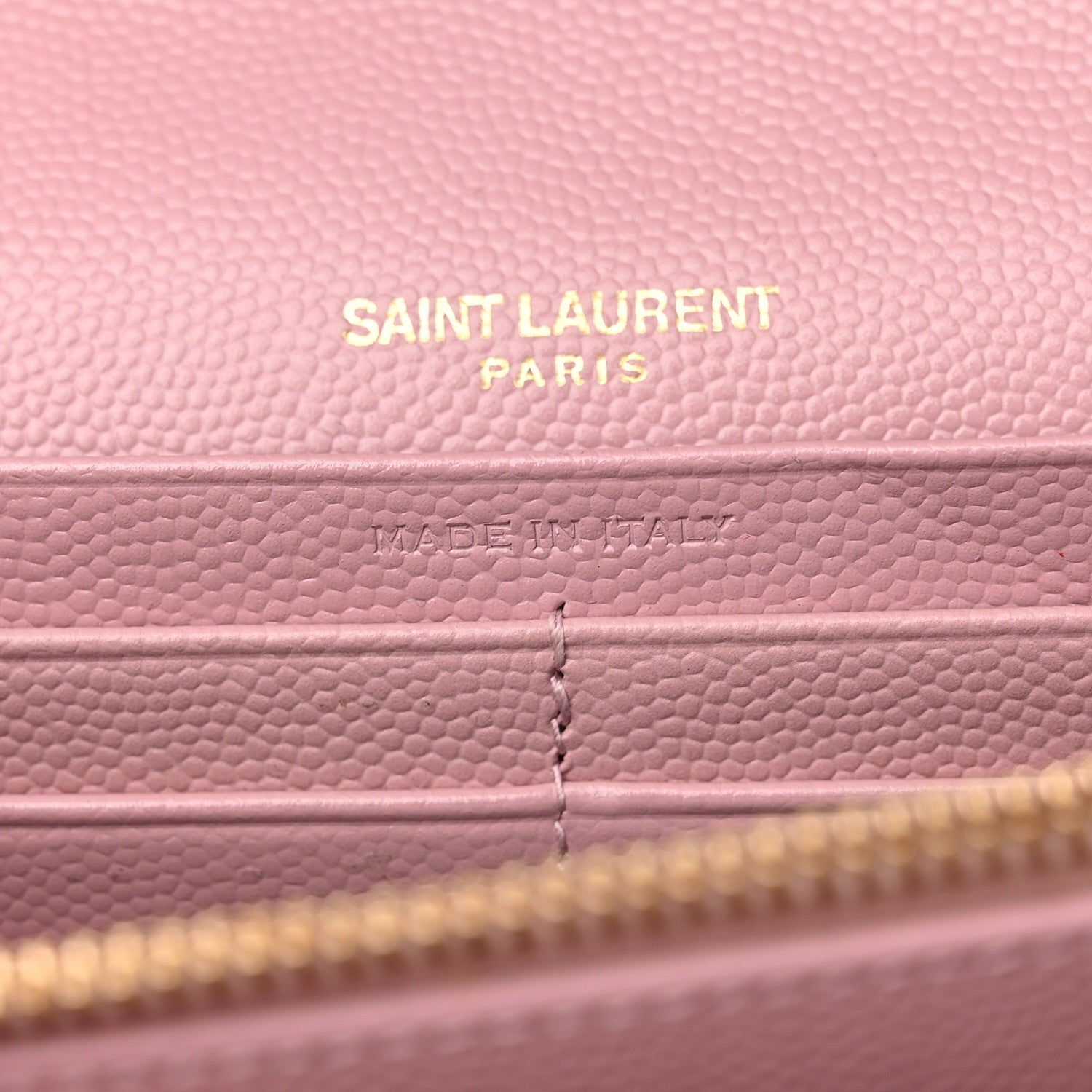Saint Laurent Grain De Poudre Matelasse Chevron Monogram Chain Wallet Tender Pink 7 of 11