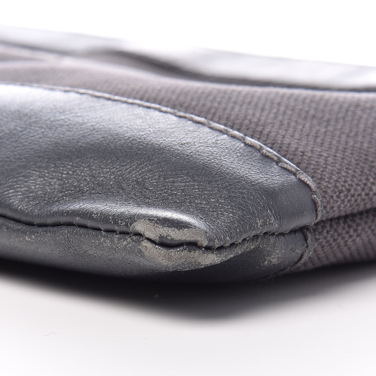 Cotton Canvas Calfskin Logo Clutch Ombre Grey Gradient