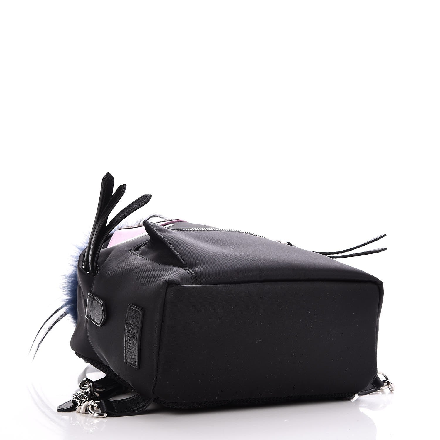 Fendi Nylon Vitello Fox Goat Fur Monster Eyes Mini Backpack Black Multicolor Sky 4 of 7