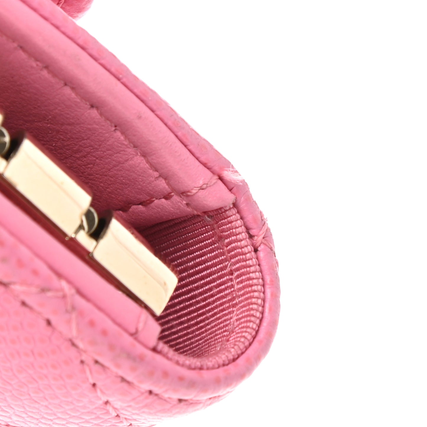 Caviar Quilted Classic 4 Key Holder Wallet Pink