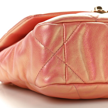 Chanel Iridescent Calfskin Quilted Medium Chanel 19 Flap Pink 9 of 10
