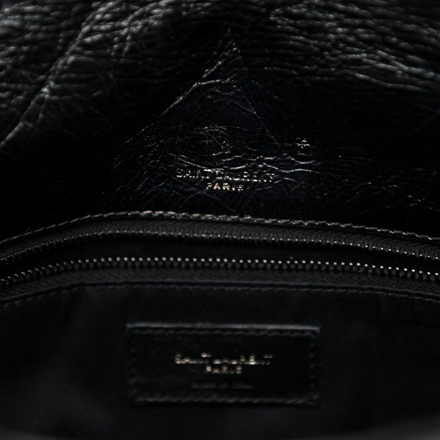 Crinkled Calfskin Matelasse Monogram Medium Niki Chain Satchel Black