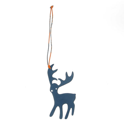 Hermes Togo Grain d'H Petit H Reindeer Bag Charm Rouge Grenat Colvert 1 of 4