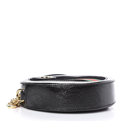 Gucci Suede Patent Web Mini Ophidia Round Shoulder Bag Black 4 of 10