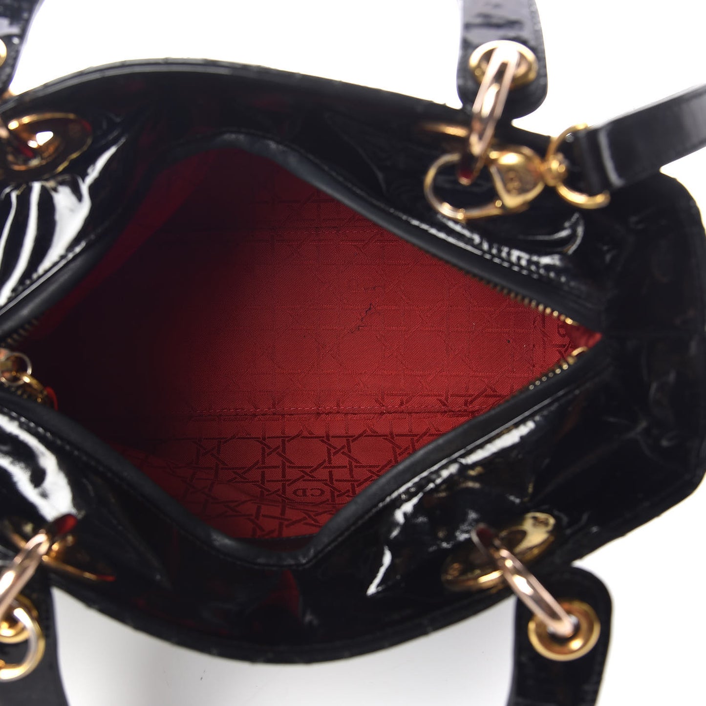 Patent Cannage Medium Lady Dior Black