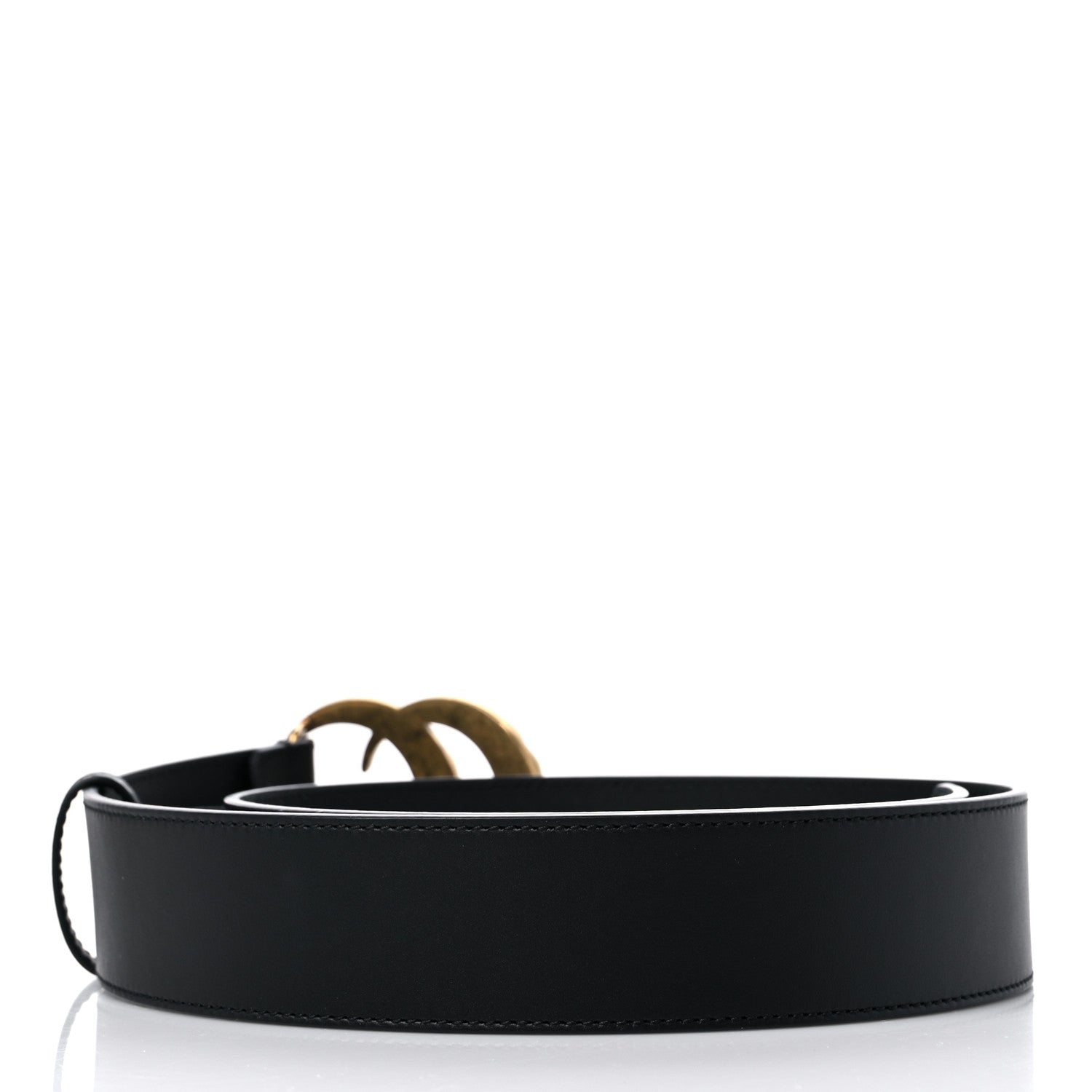 Gucci Moon Calfskin Pearl Double G 40mm Belt 80 32 Black Cream 2 of 5