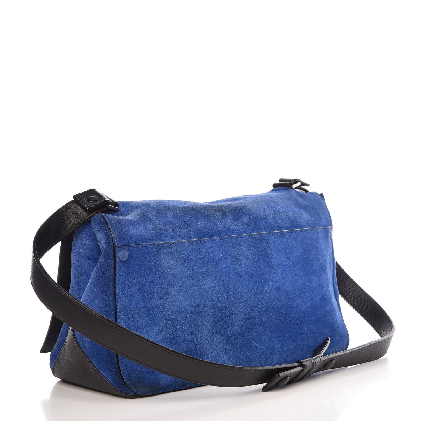 Suede Calfskin PS Courier Royal Blue Black