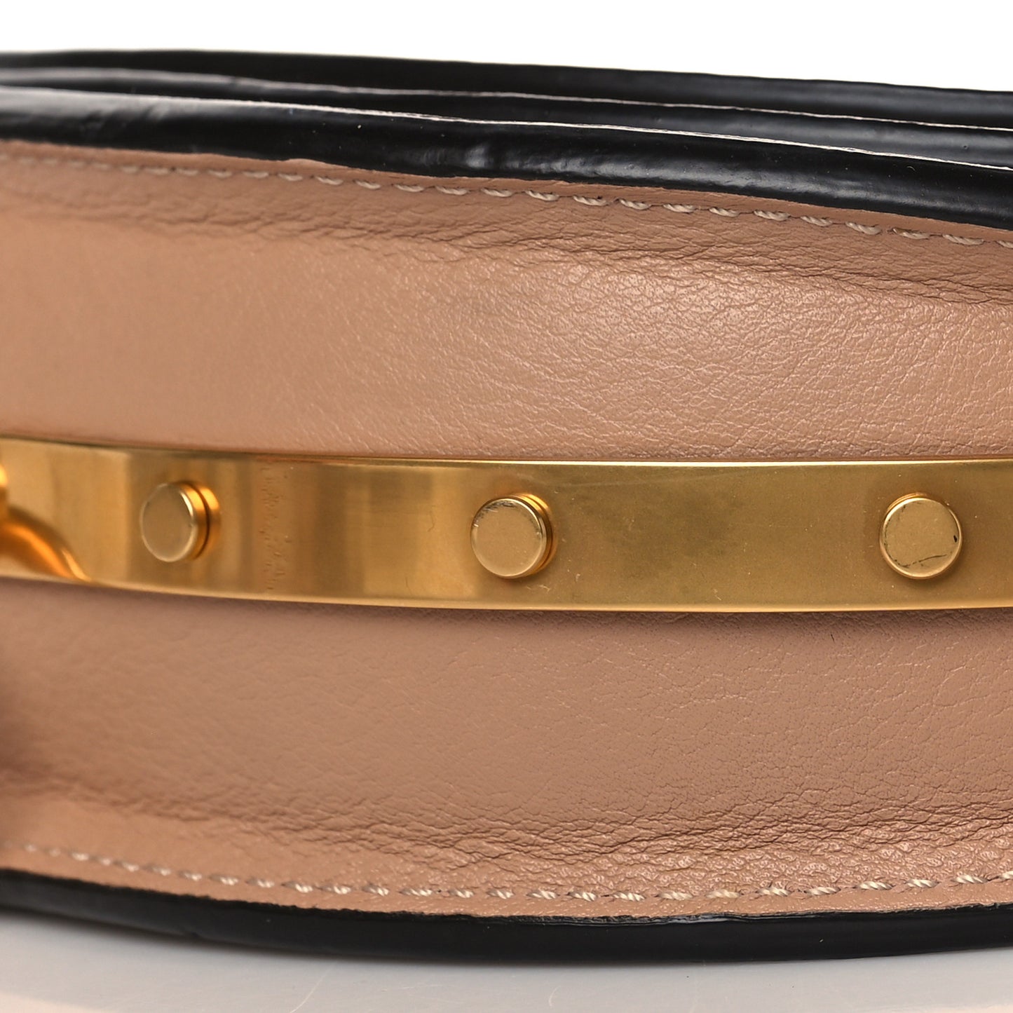 Calfskin Small Nile Bracelet Minaudiere Bag Biscotti Beige