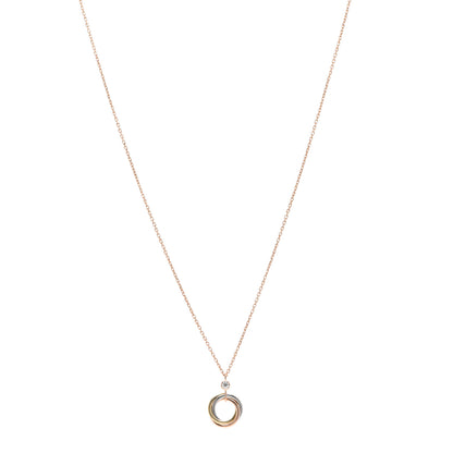 Cartier 18K Pink Yellow White Gold Diamond Trinity Pendant Necklace 1 of 5