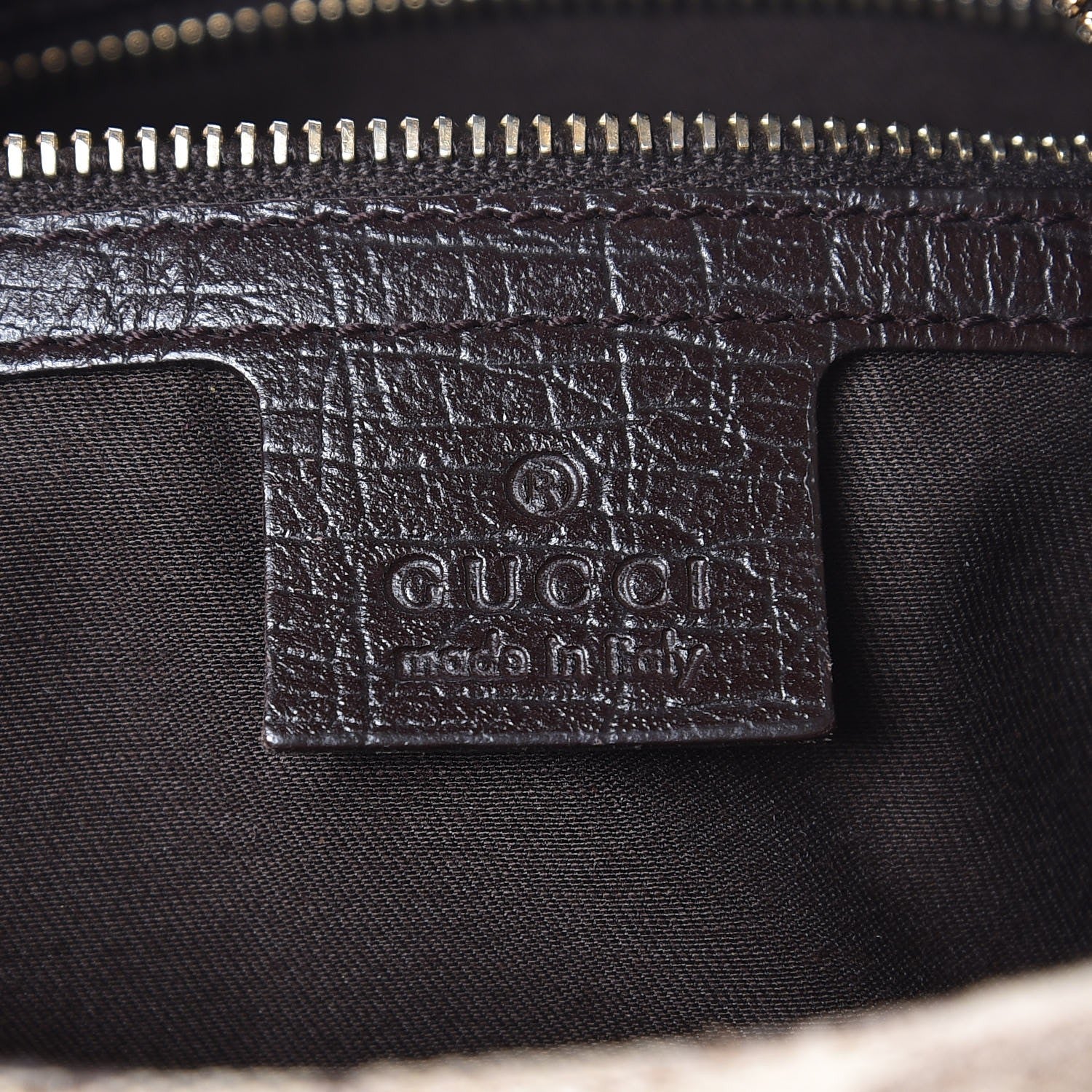 Gucci Monogram Medium Horsebit Chain Hobo Dark Brown 6 of 9