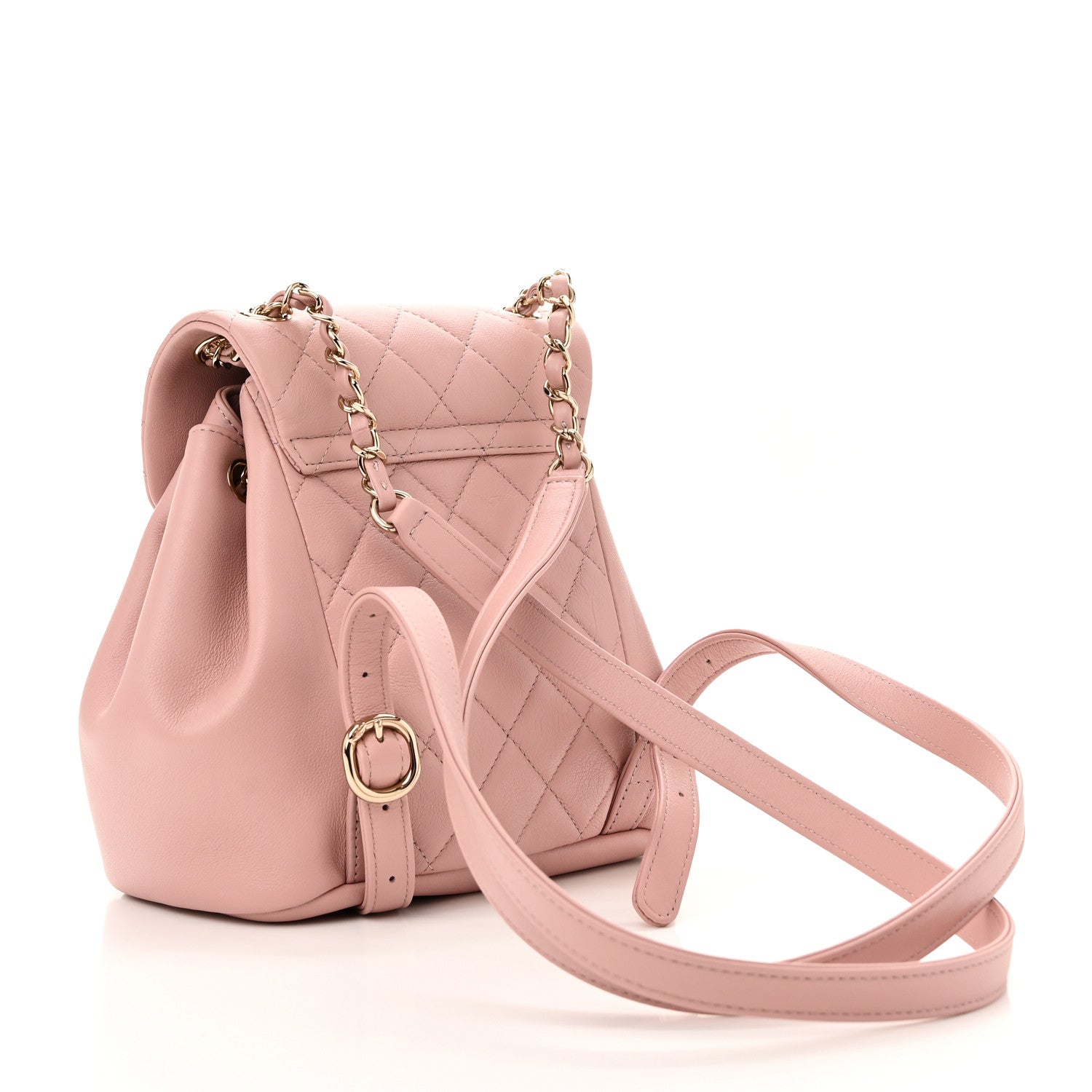 Chanel Lambskin Quilted Small Duma Drawstring Backpack Light Pink 2 of 9