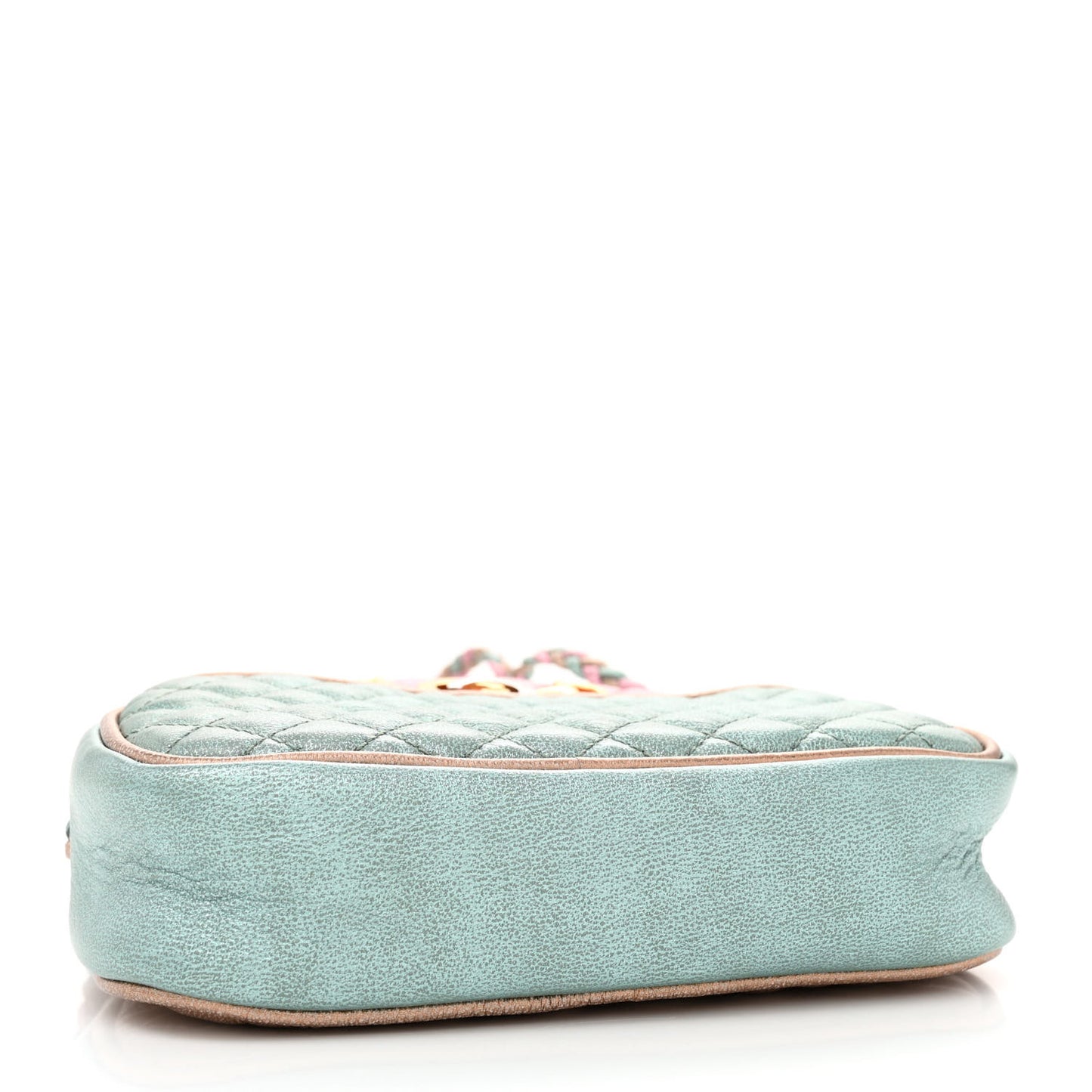 Laminated Nappa Trapuntata Mini Zumi Dome Shoulder Bag Rosa Lago Rame