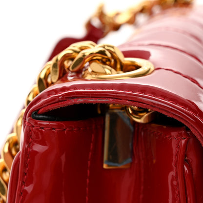 Saint Laurent Patent Calfskin Matelasse Medium Vicky Chain Bag Rouge Eros 10 of 12