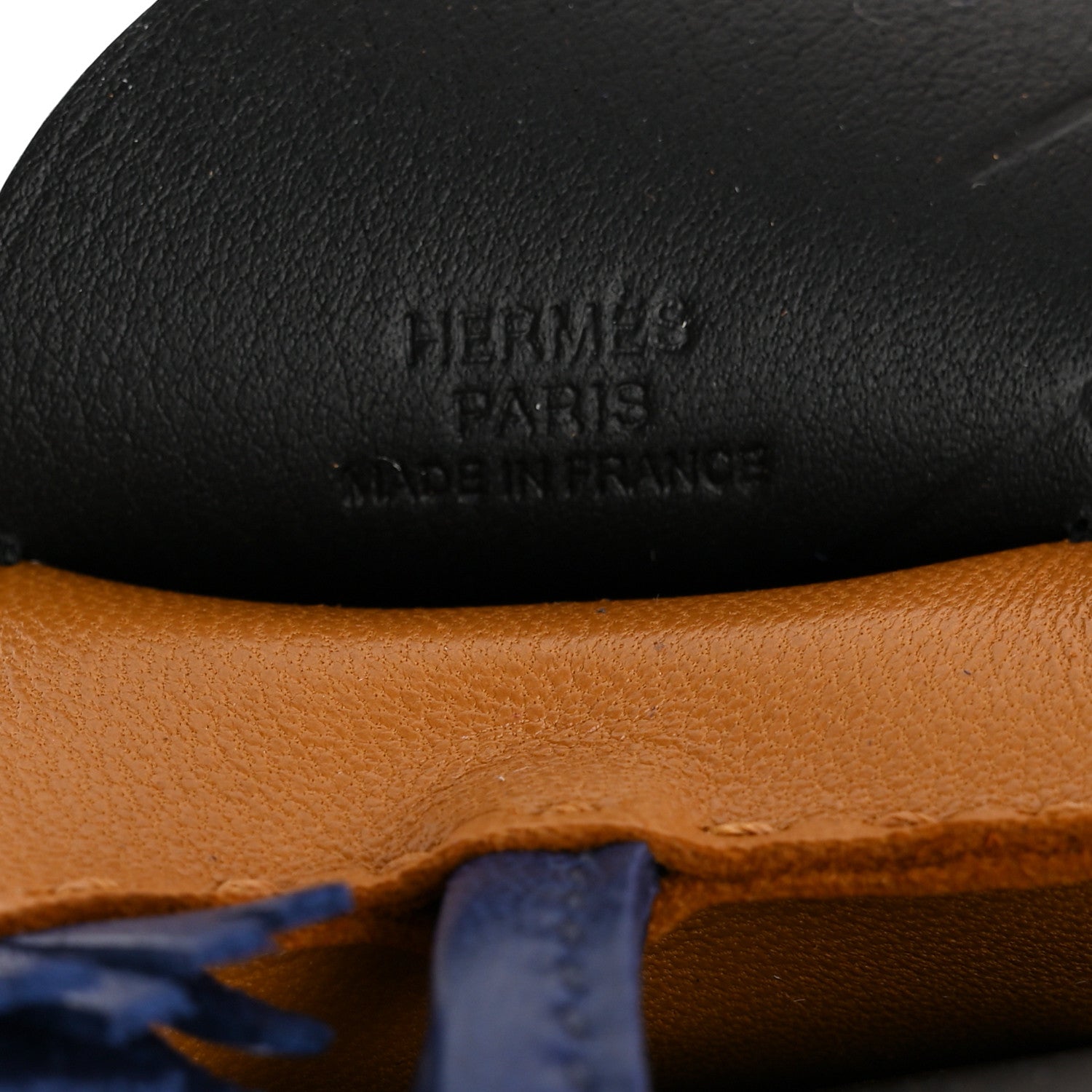 Hermes Milo Lambskin Grigri Rodeo Pegase Horse Bag Charm MM Sesame Black Bleu Saphir 4 of 6