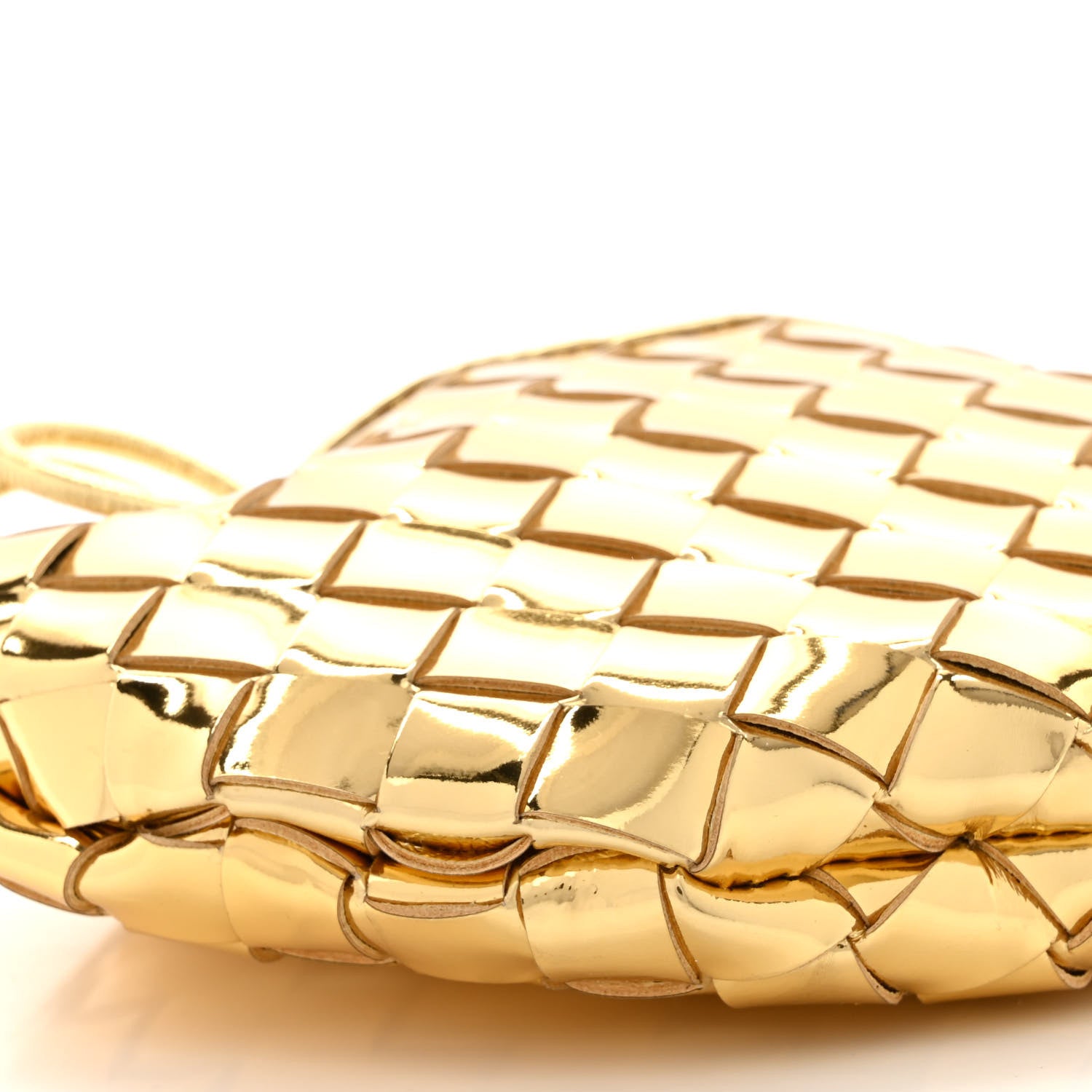 Bottega Veneta Mirror Laminated Nappa Intrecciato Mini Sardine Bag Gold 8 of 10