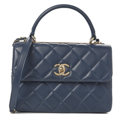 Chanel Lambskin Quilted Small Trendy CC Flap Dual Handle Bag Blue 1 of 11