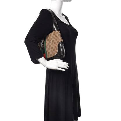 Gucci Monogram Web Jackie O Hobo Dark Brown 2 of 15