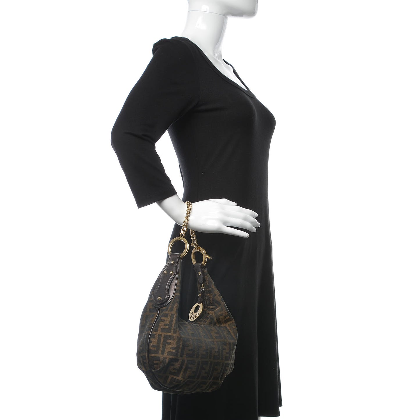 Zucca Small Chef Chain Hobo Tobacco