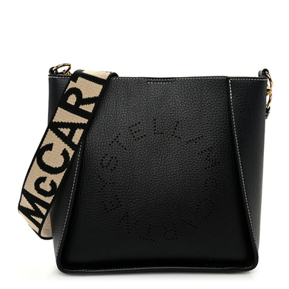 Stella McCartney Grainy Alter Mat Perforated Logo Mini Crossbody Black 1 of 9