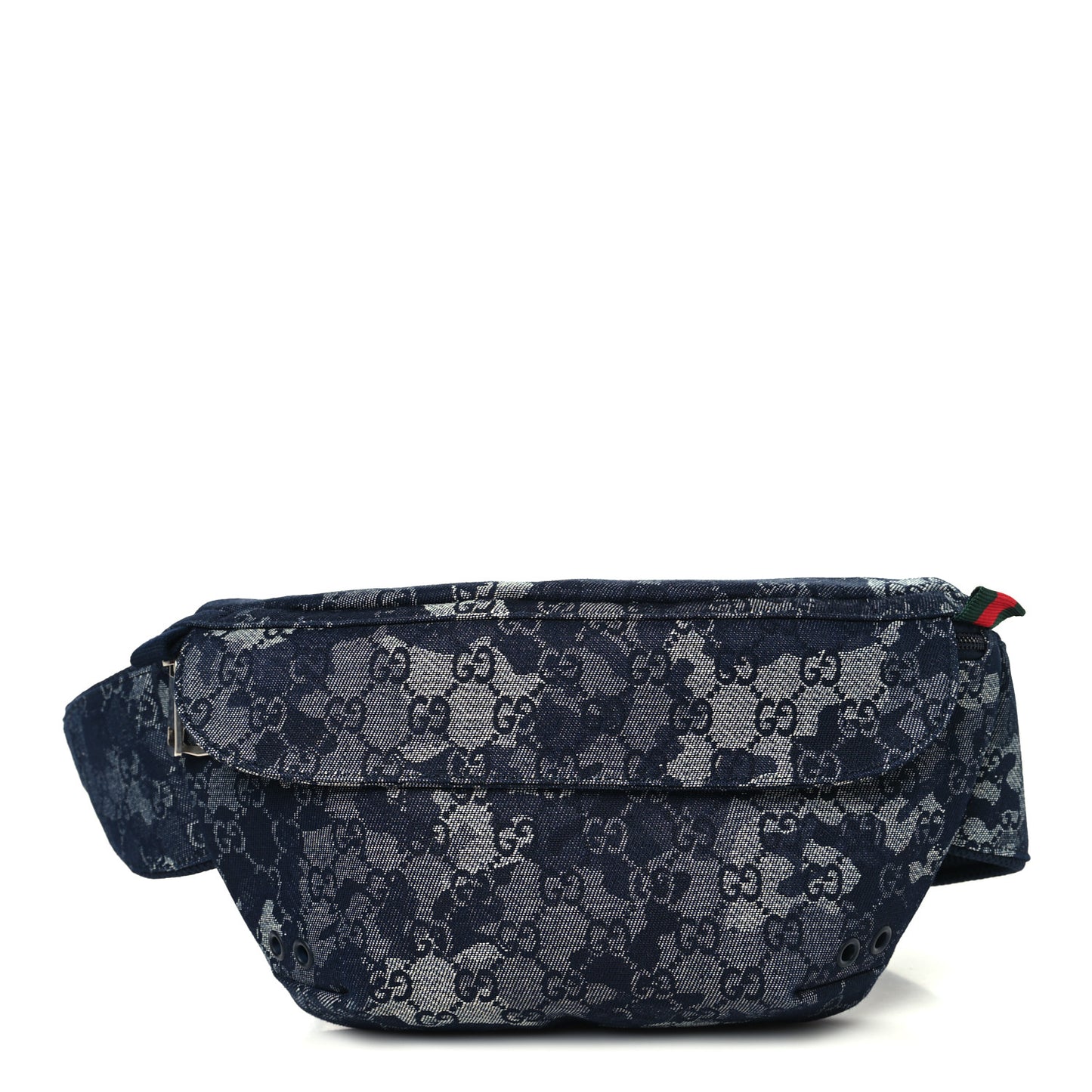 Denim Monogram Web Belt Bag Blue Multicolor
