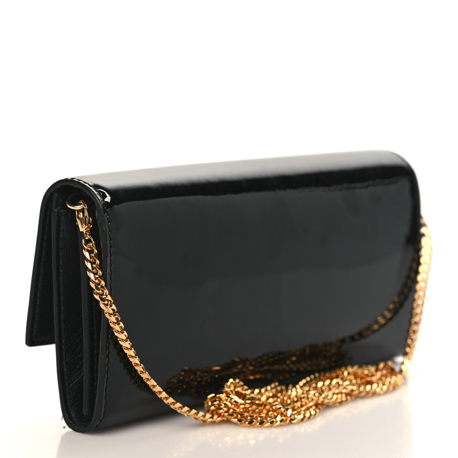 Alexander McQueen Patent Skull Wallet on Chain Black 3 of 8