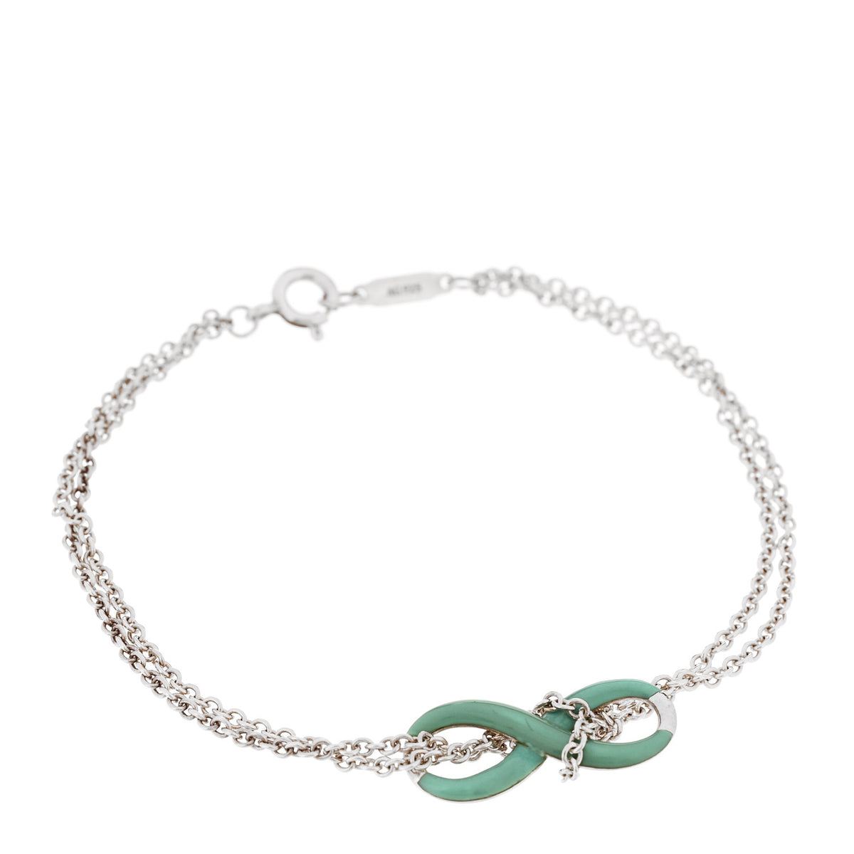 Sterling Silver Enamel Infinity Bracelet Blue