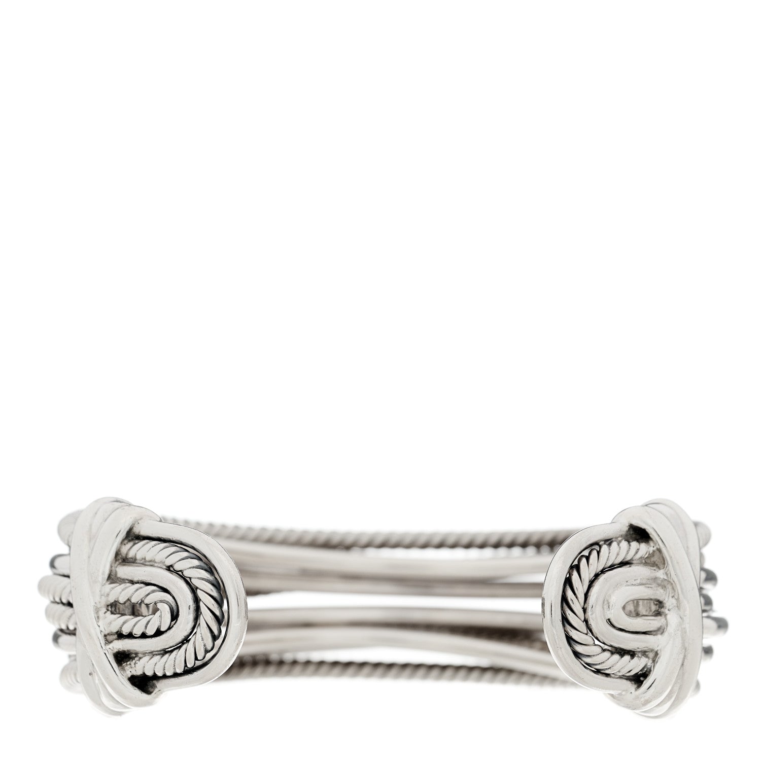 David Yurman Sterling Silver Narrow Crossover Cuff Bracelet 2 of 3