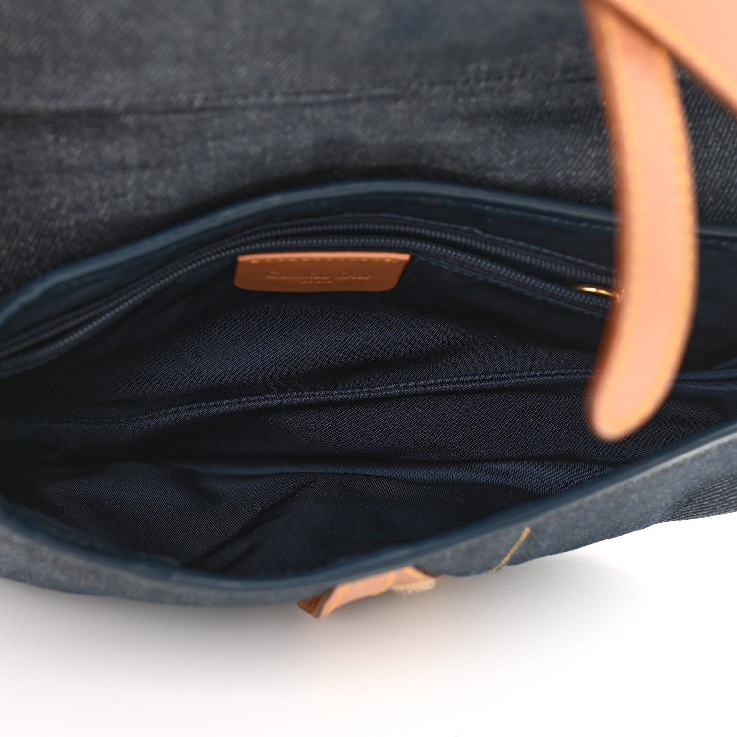 Christian Dior Denim Calfskin Saddle Bag Blue 5 of 11