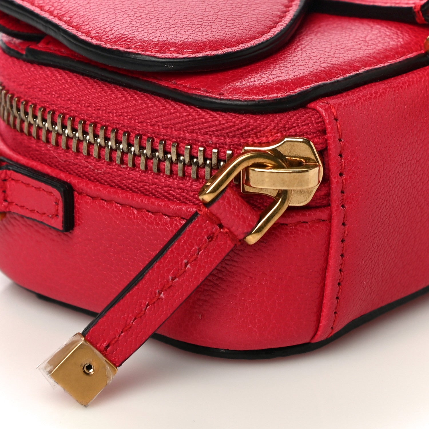 Christian Dior Goatskin Mini Saddle Shoulder Strap Pouch Red 8 of 9