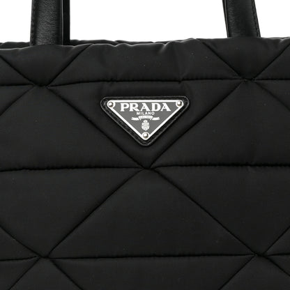 Prada Re-Nylon Nappa Triangle Quilted Padded Double Handled Zip Pocket Tote Black 8 of 11